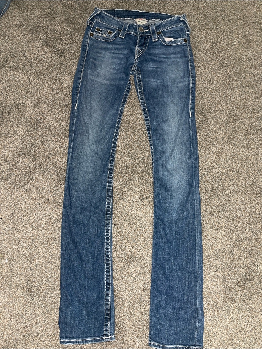 True Religion Women's Medium Blue Straight-Leg Jeans